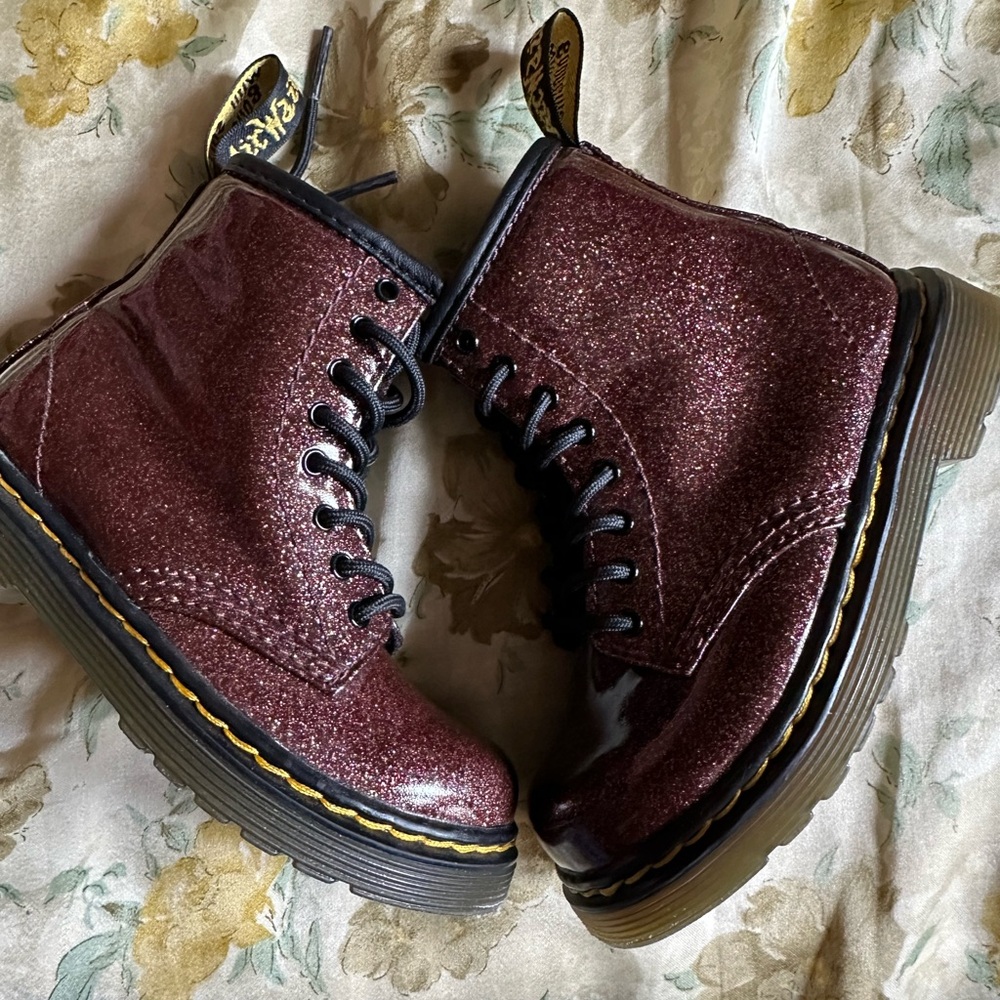 LIKE NEW Toddler Glitter Dr Marten Boots Size 8